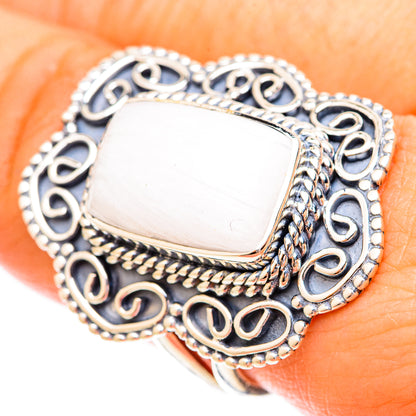 Rainbow Moonstone Rings handcrafted by Ana Silver Co - RING121269