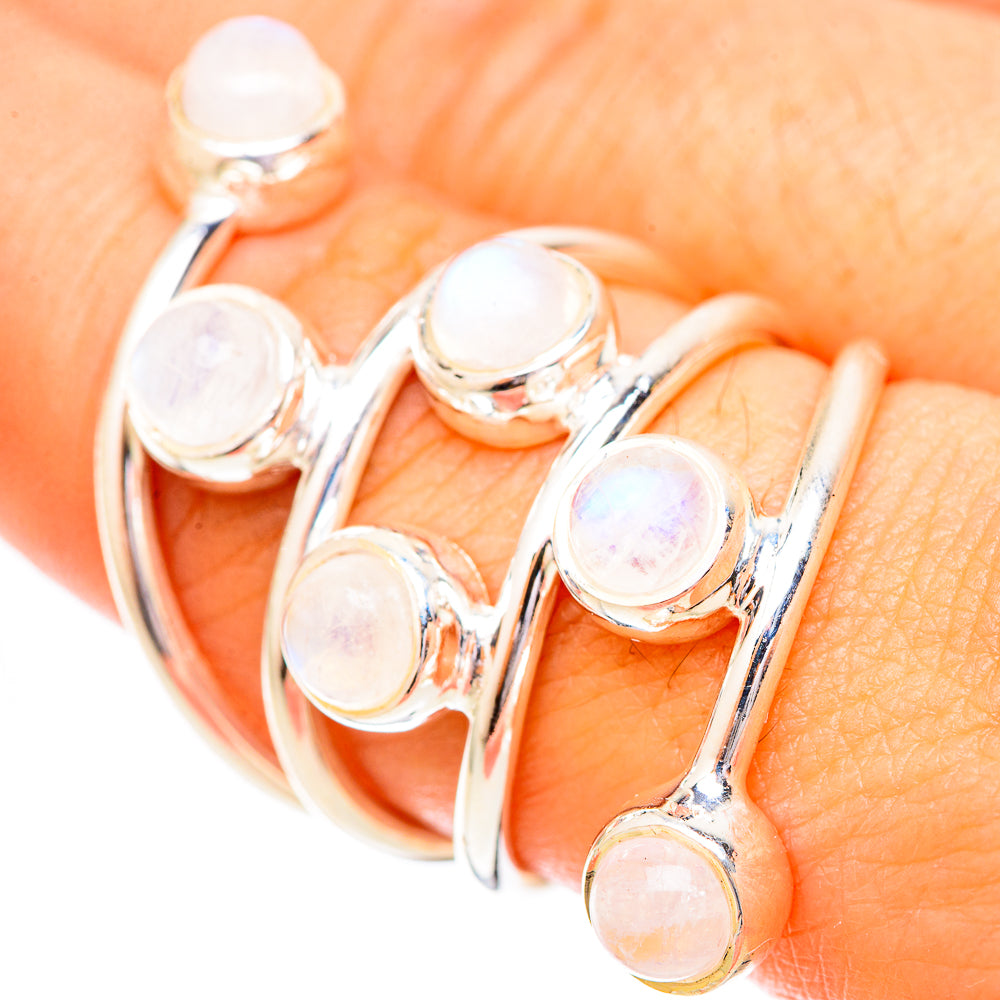 Rainbow Moonstone Rings handcrafted by Ana Silver Co - RING121270