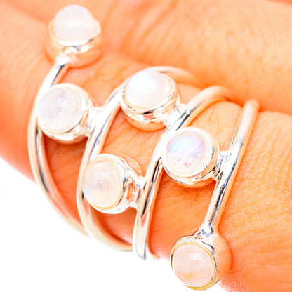 Rainbow Moonstone Rings handcrafted by Ana Silver Co - RING121270
