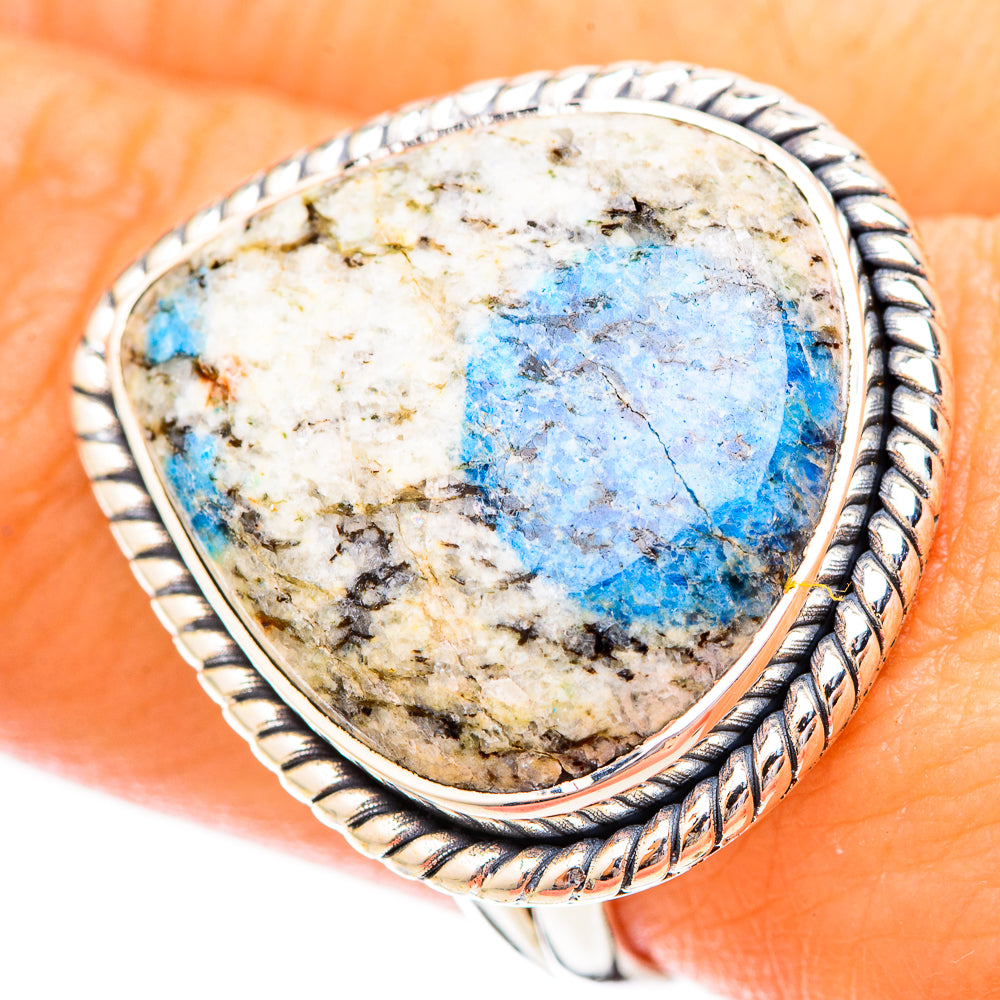 K2 Blue Azurite Rings handcrafted by Ana Silver Co - RING121288