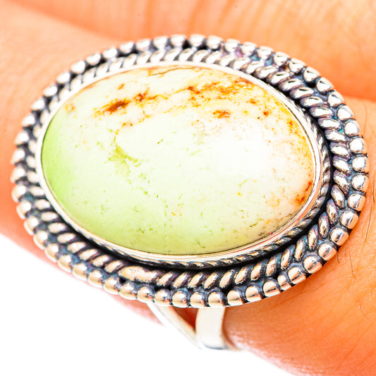 Lemon Chrysoprase Rings handcrafted by Ana Silver Co - RING121292