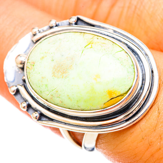 Lemon Chrysoprase Rings handcrafted by Ana Silver Co - RING121296