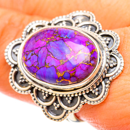 Purple Copper Composite Turquoise Rings handcrafted by Ana Silver Co - RING121312