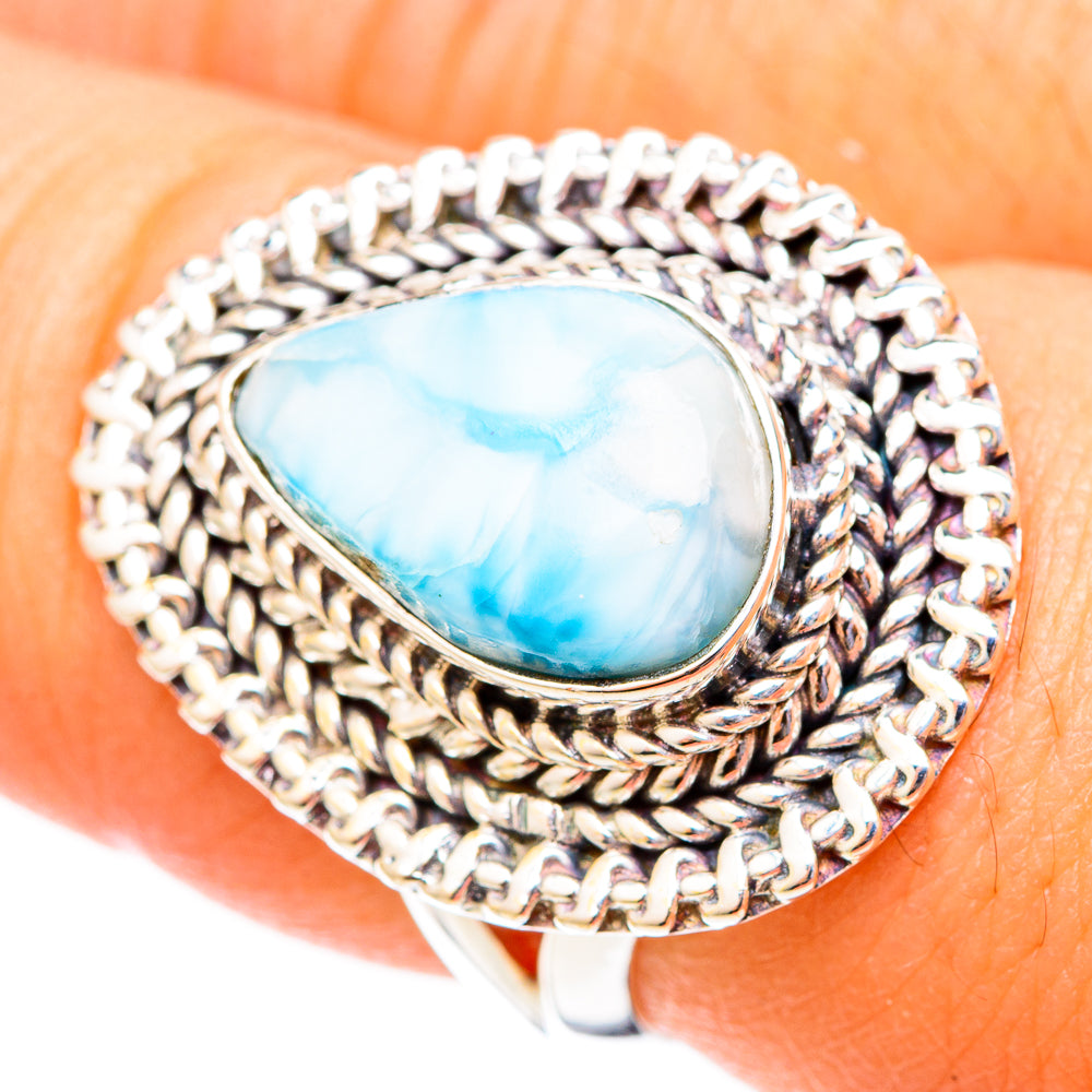 Larimar Rings handcrafted by Ana Silver Co - RING121335