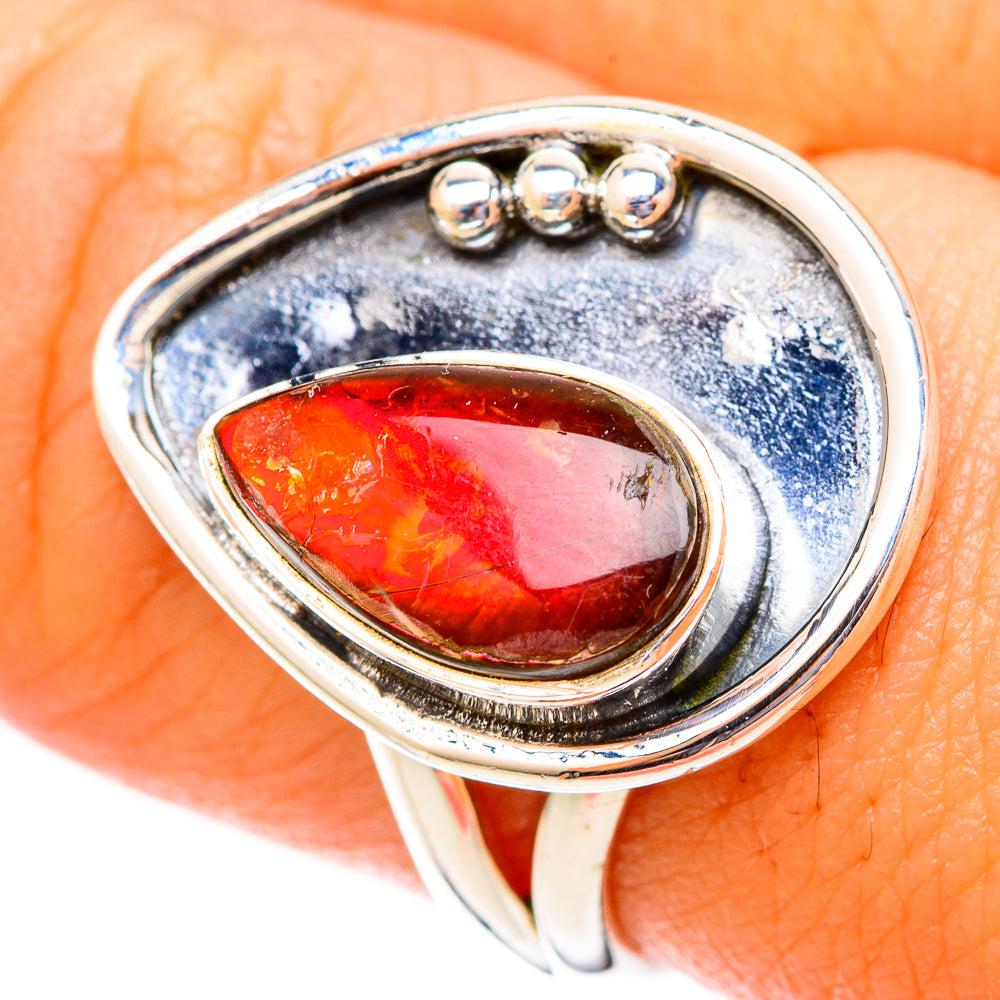 Ammolite Rings handcrafted by Ana Silver Co - RING121347