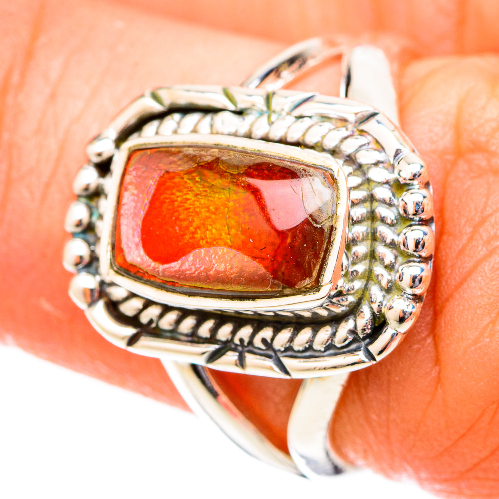 Ammolite Rings handcrafted by Ana Silver Co - RING121348