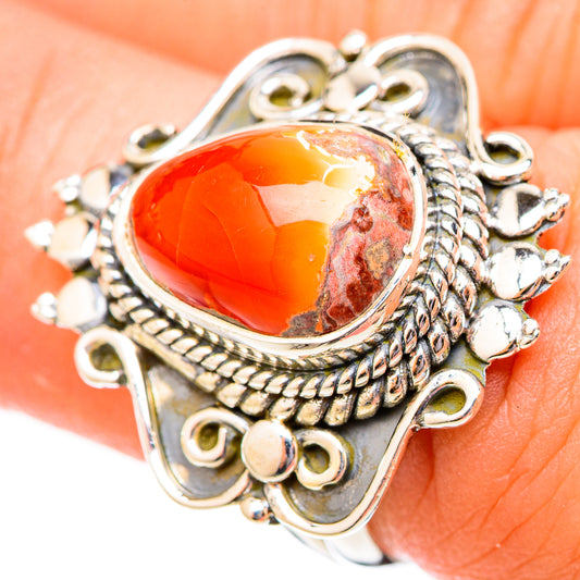Mexican Fire Opal Rings handcrafted by Ana Silver Co - RING121359