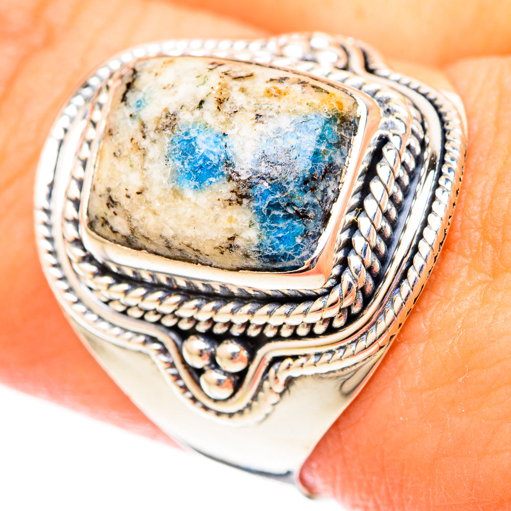 K2 Blue Azurite Rings handcrafted by Ana Silver Co - RING121365