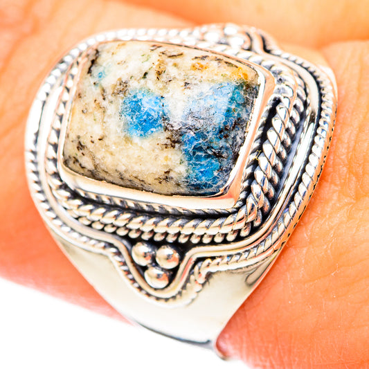 K2 Blue Azurite Rings handcrafted by Ana Silver Co - RING121365