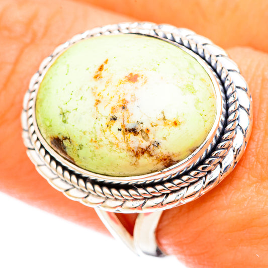 Lemon Chrysoprase Rings handcrafted by Ana Silver Co - RING121369