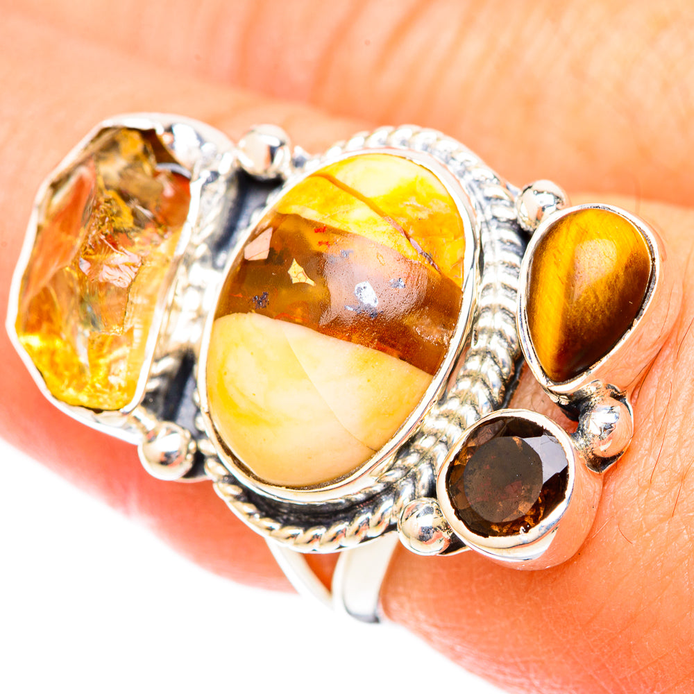 Brecciated Mookaite Rings handcrafted by Ana Silver Co - RING121376