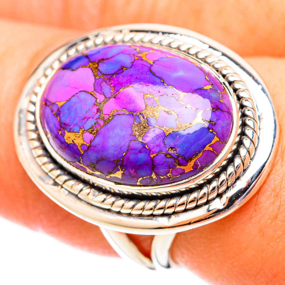 Purple Copper Composite Turquoise Rings handcrafted by Ana Silver Co - RING121382
