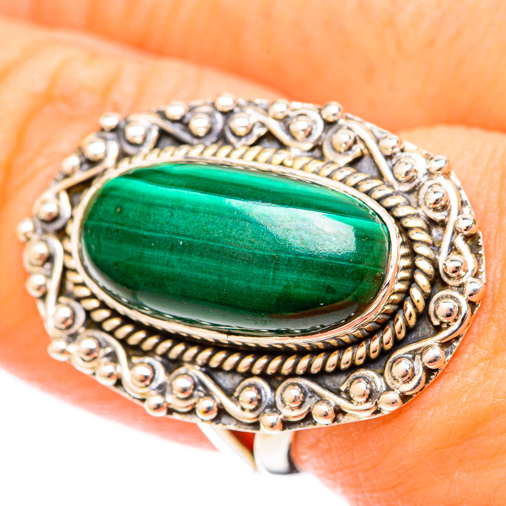 Malachite Rings handcrafted by Ana Silver Co - RING121402