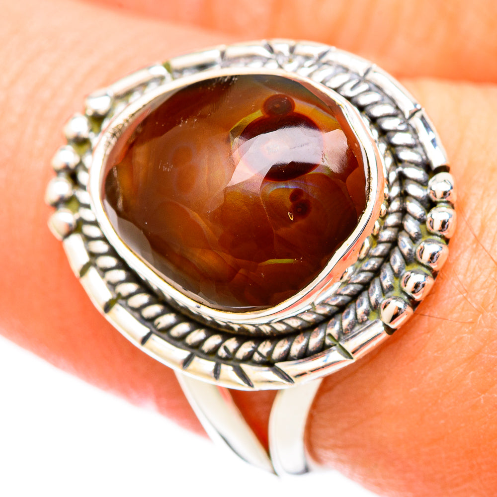 Mexican Fire Agate Rings handcrafted by Ana Silver Co - RING121407