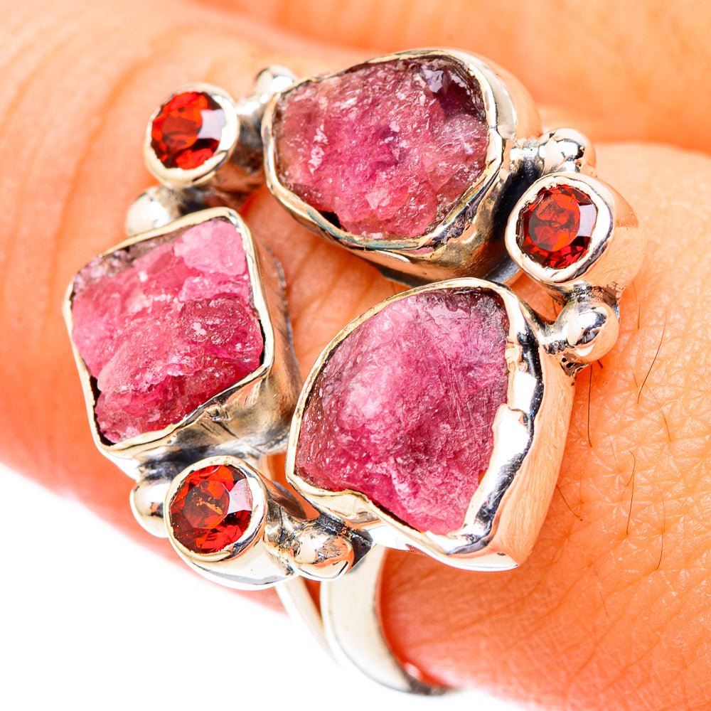 Pink Tourmaline Rings handcrafted by Ana Silver Co - RING121410