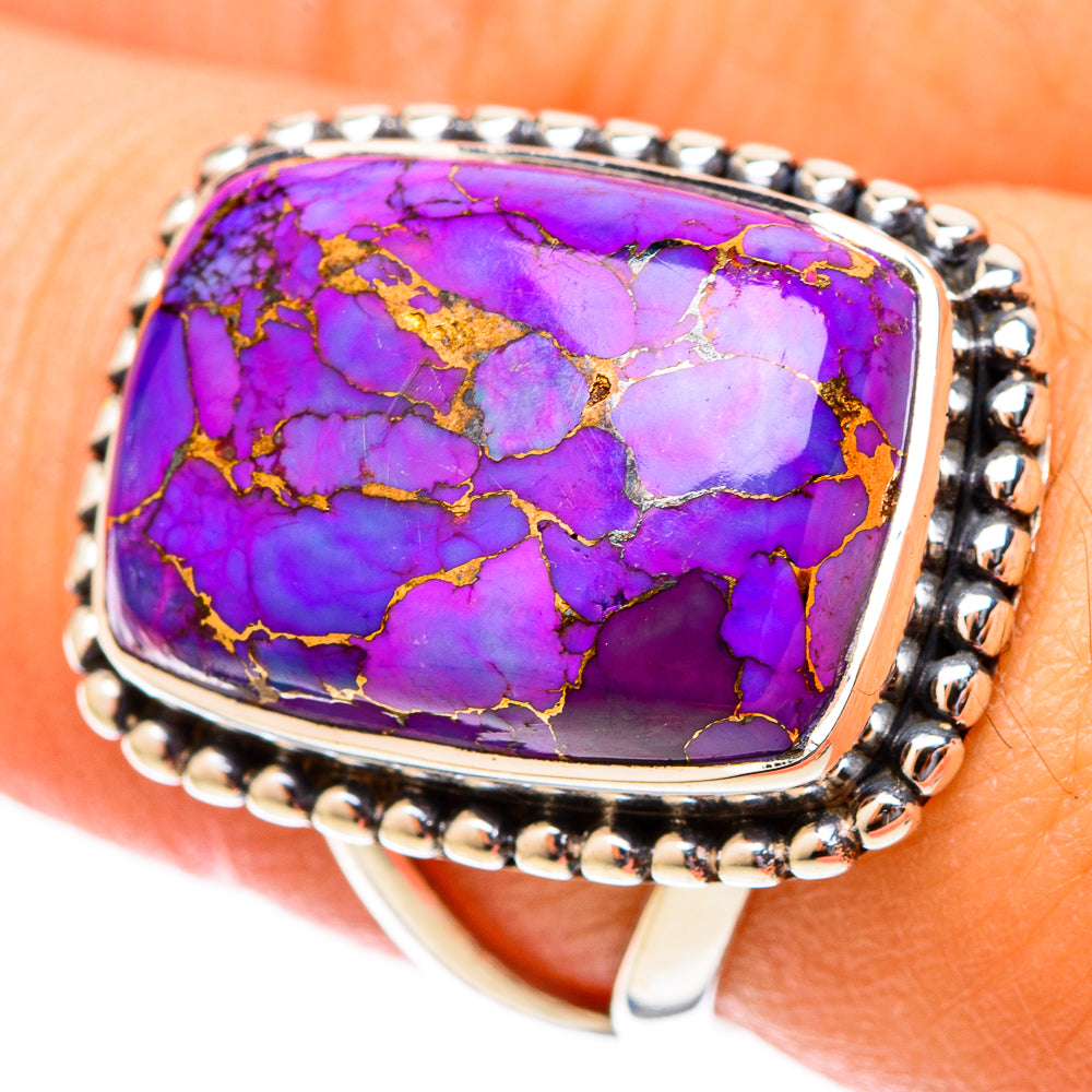 Purple Copper Composite Turquoise Rings handcrafted by Ana Silver Co - RING121412