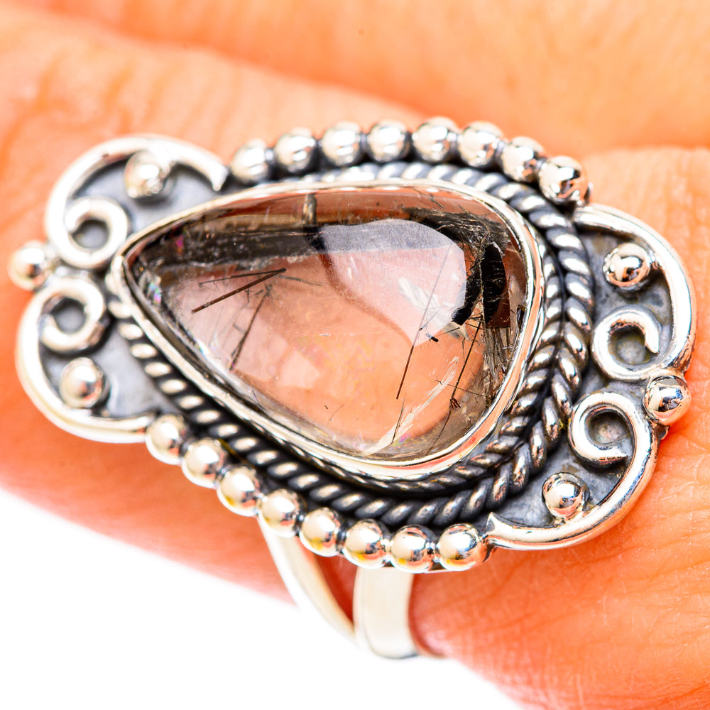 Tourmalinated Quartz Rings handcrafted by Ana Silver Co - RING121415