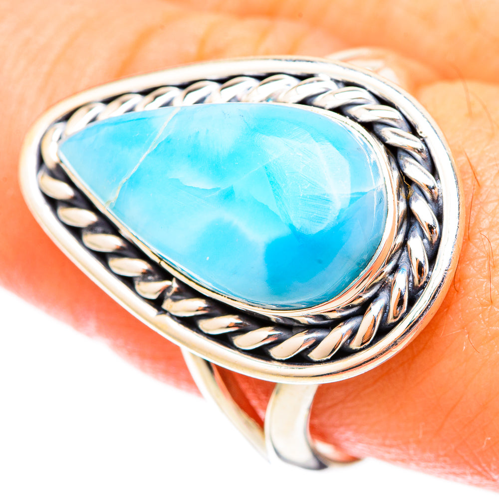Larimar Rings handcrafted by Ana Silver Co - RING121425
