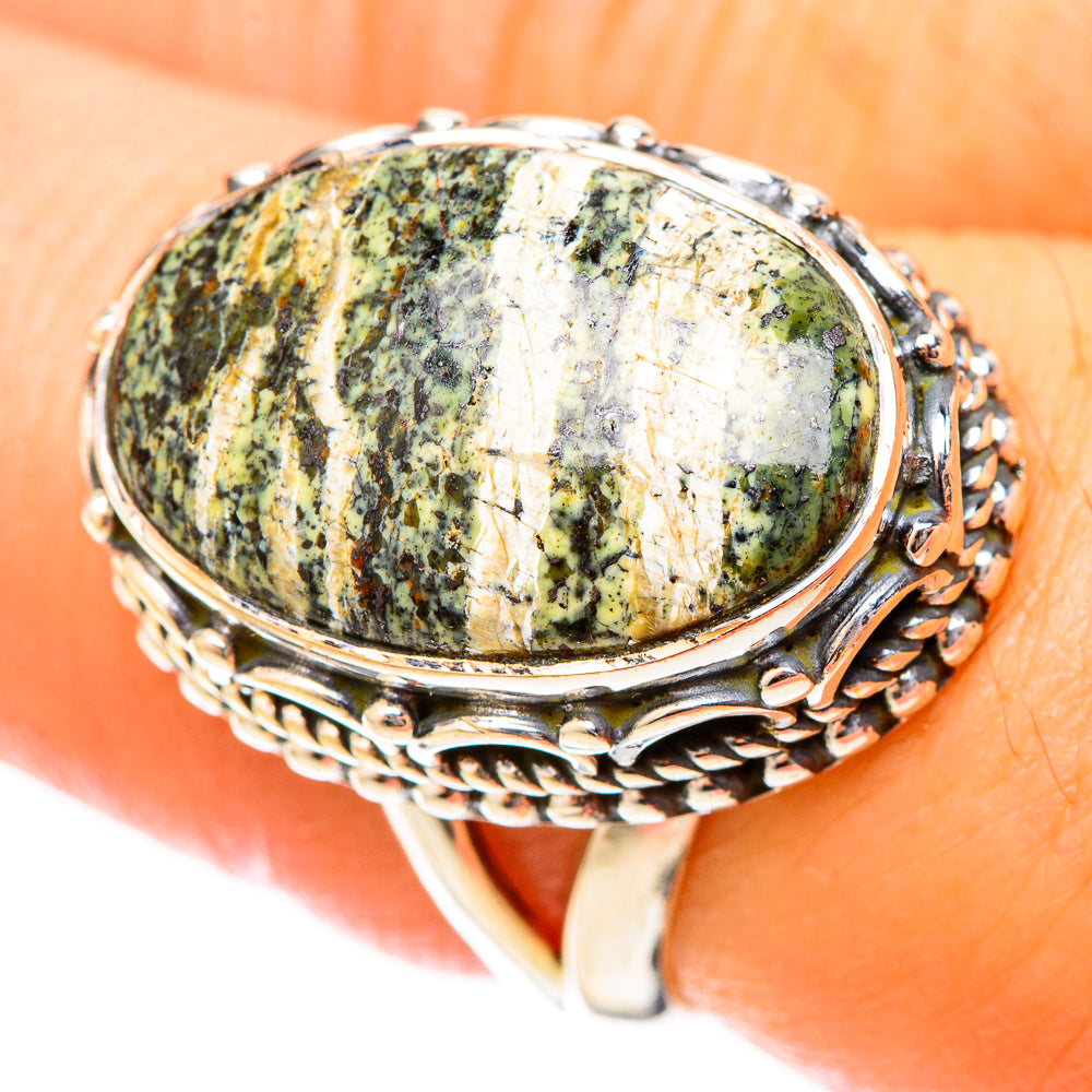 Green Swiss Opal Rings handcrafted by Ana Silver Co - RING121434