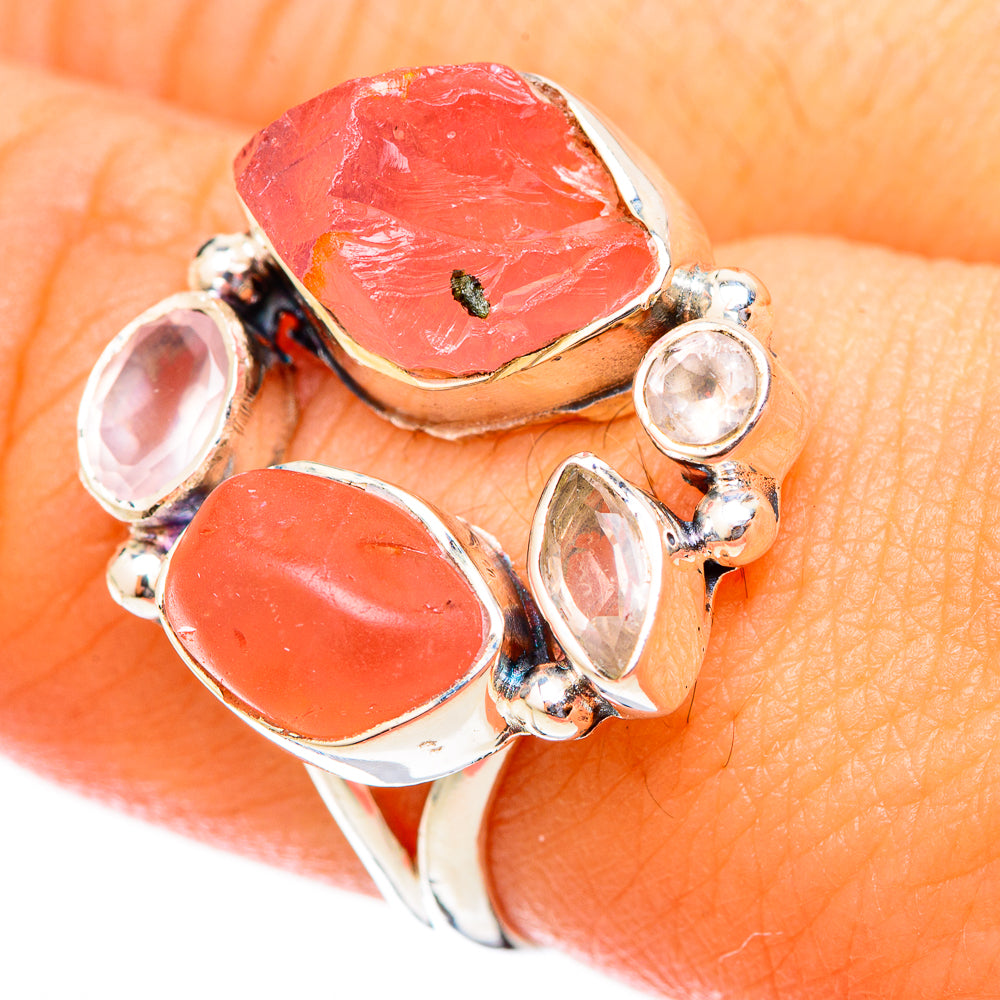 Rose Quartz Rings handcrafted by Ana Silver Co - RING121441