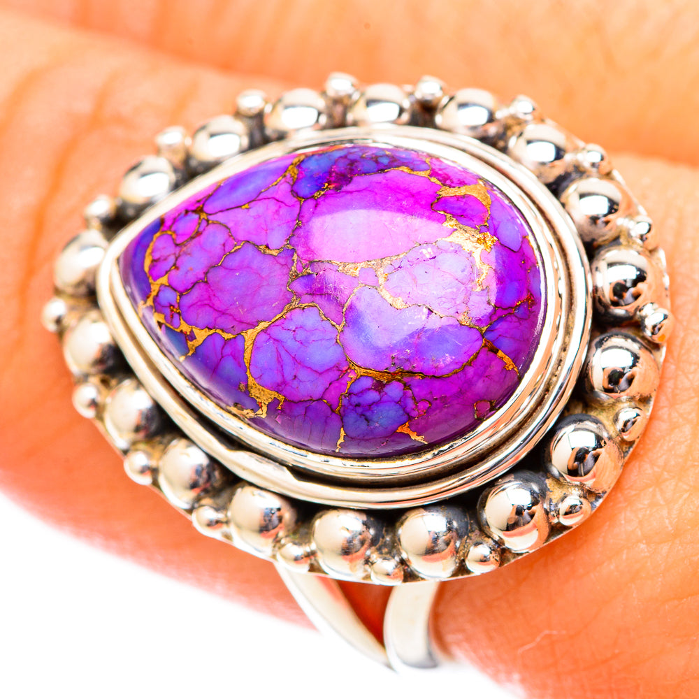 Purple Copper Composite Turquoise Rings handcrafted by Ana Silver Co - RING121442