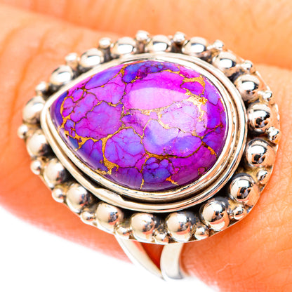 Purple Copper Composite Turquoise Rings handcrafted by Ana Silver Co - RING121442