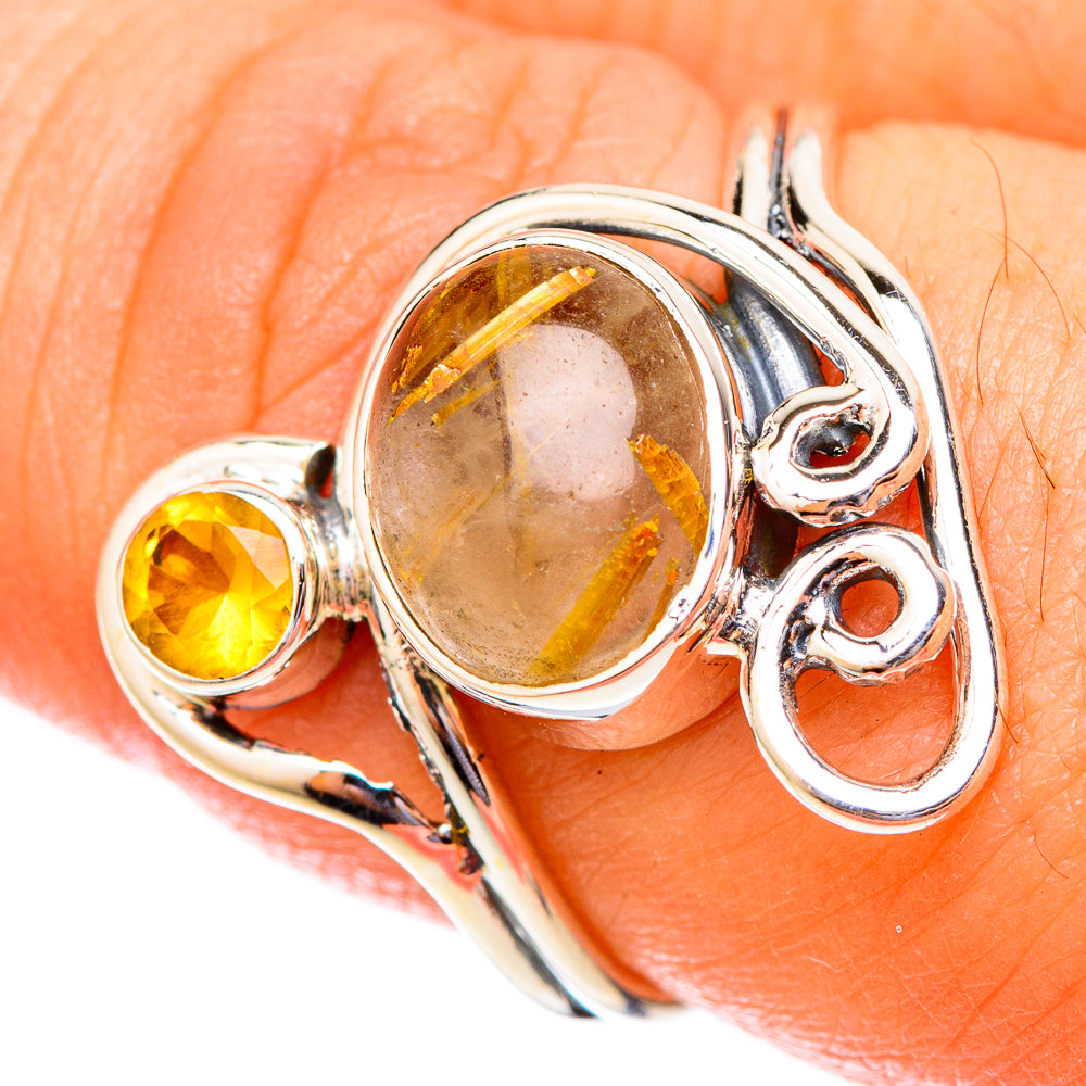 Rutilated Quartz Rings handcrafted by Ana Silver Co - RING121445