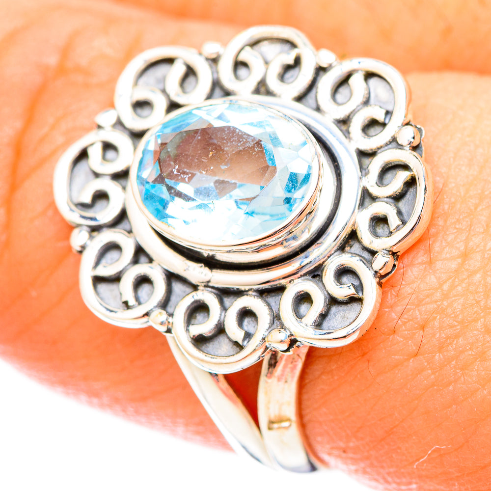 Blue Topaz Rings handcrafted by Ana Silver Co - RING121453
