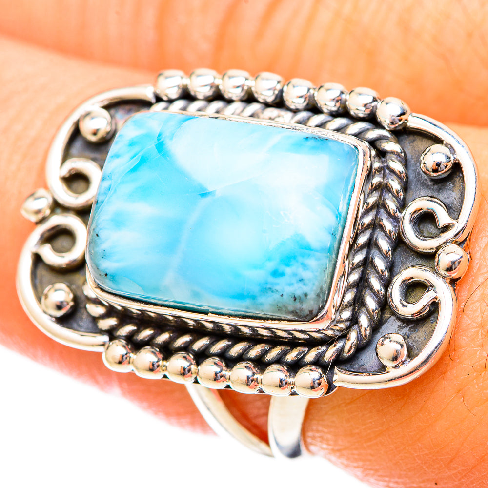 Larimar Rings handcrafted by Ana Silver Co - RING121457