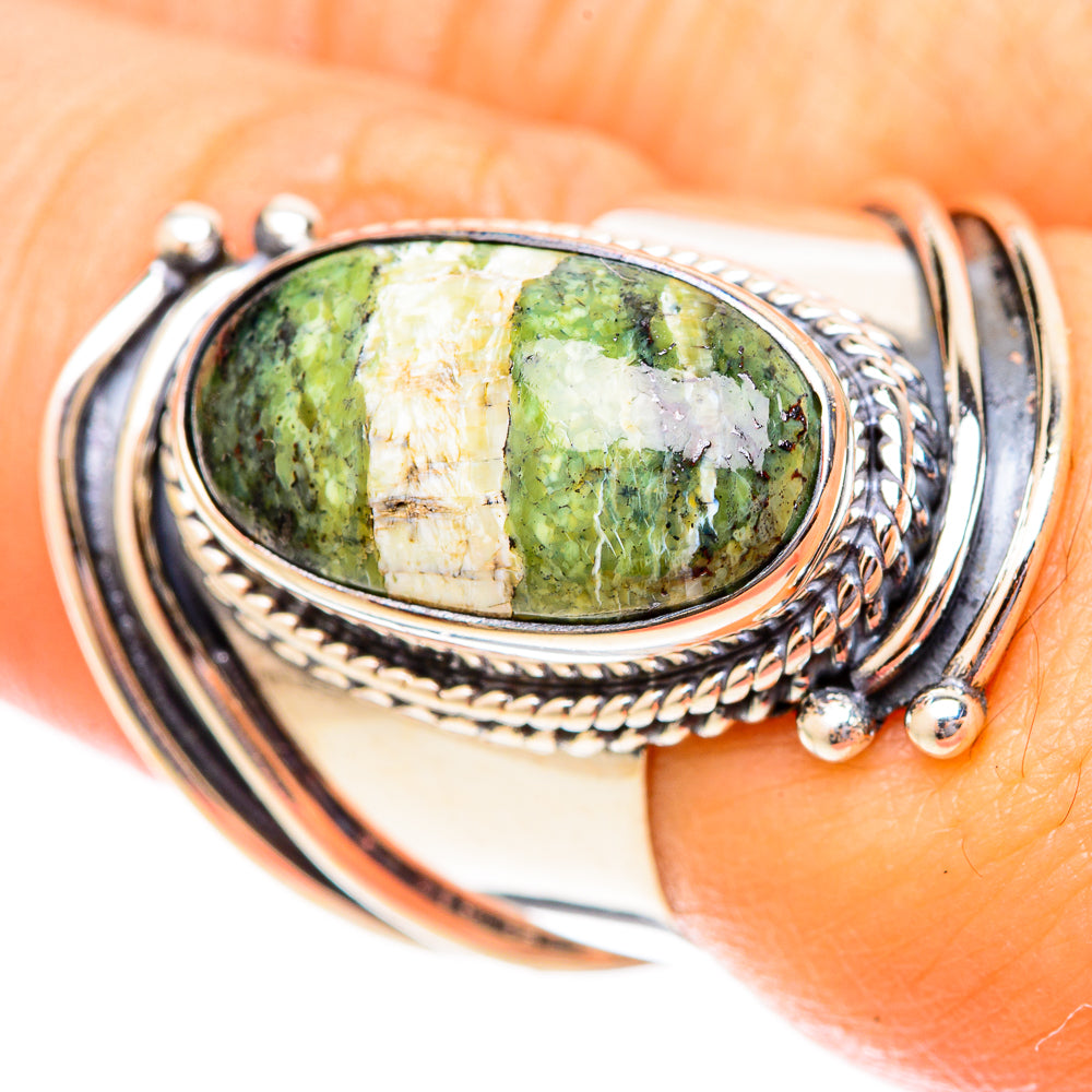 Green Swiss Opal Rings handcrafted by Ana Silver Co - RING121462