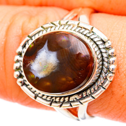 Mexican Fire Agate Rings handcrafted by Ana Silver Co - RING121470