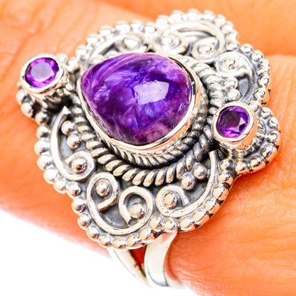 Charoite Rings handcrafted by Ana Silver Co - RING121477