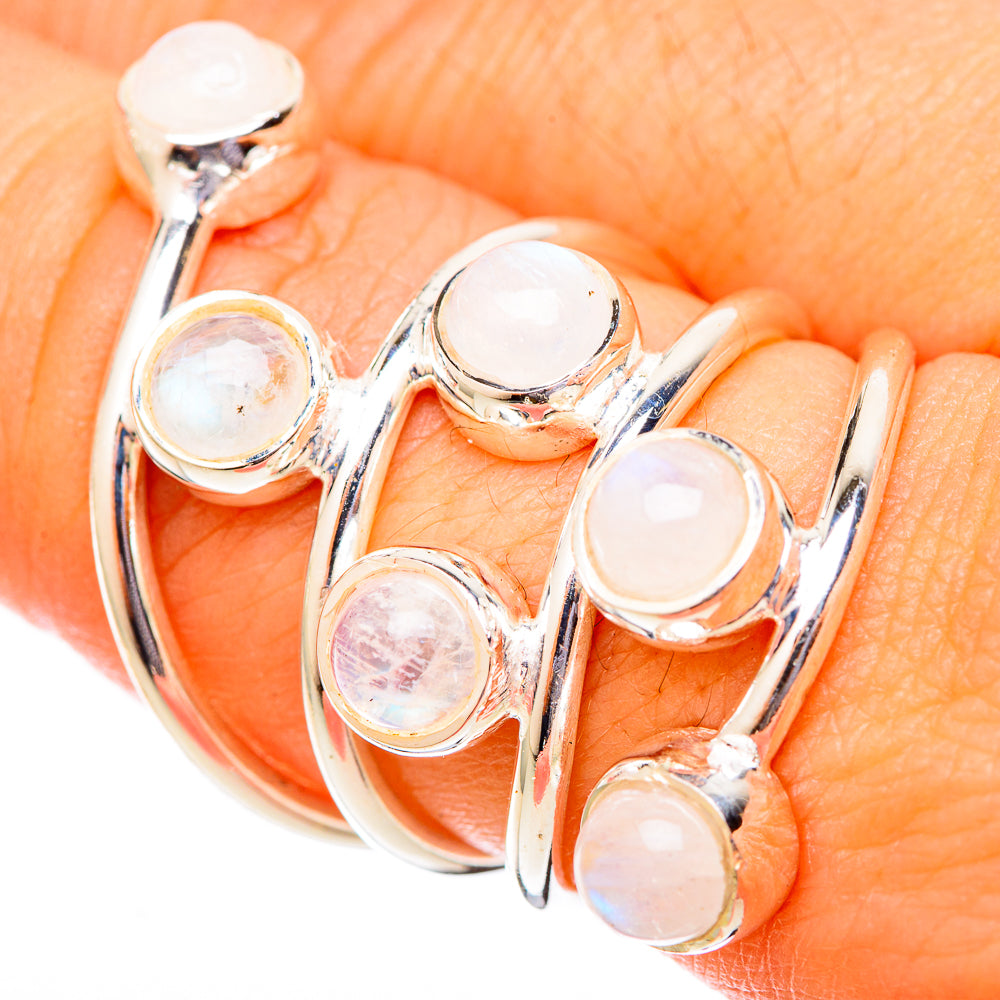 Rainbow Moonstone Rings handcrafted by Ana Silver Co - RING121490