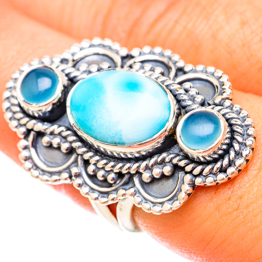Larimar Rings handcrafted by Ana Silver Co - RING121510