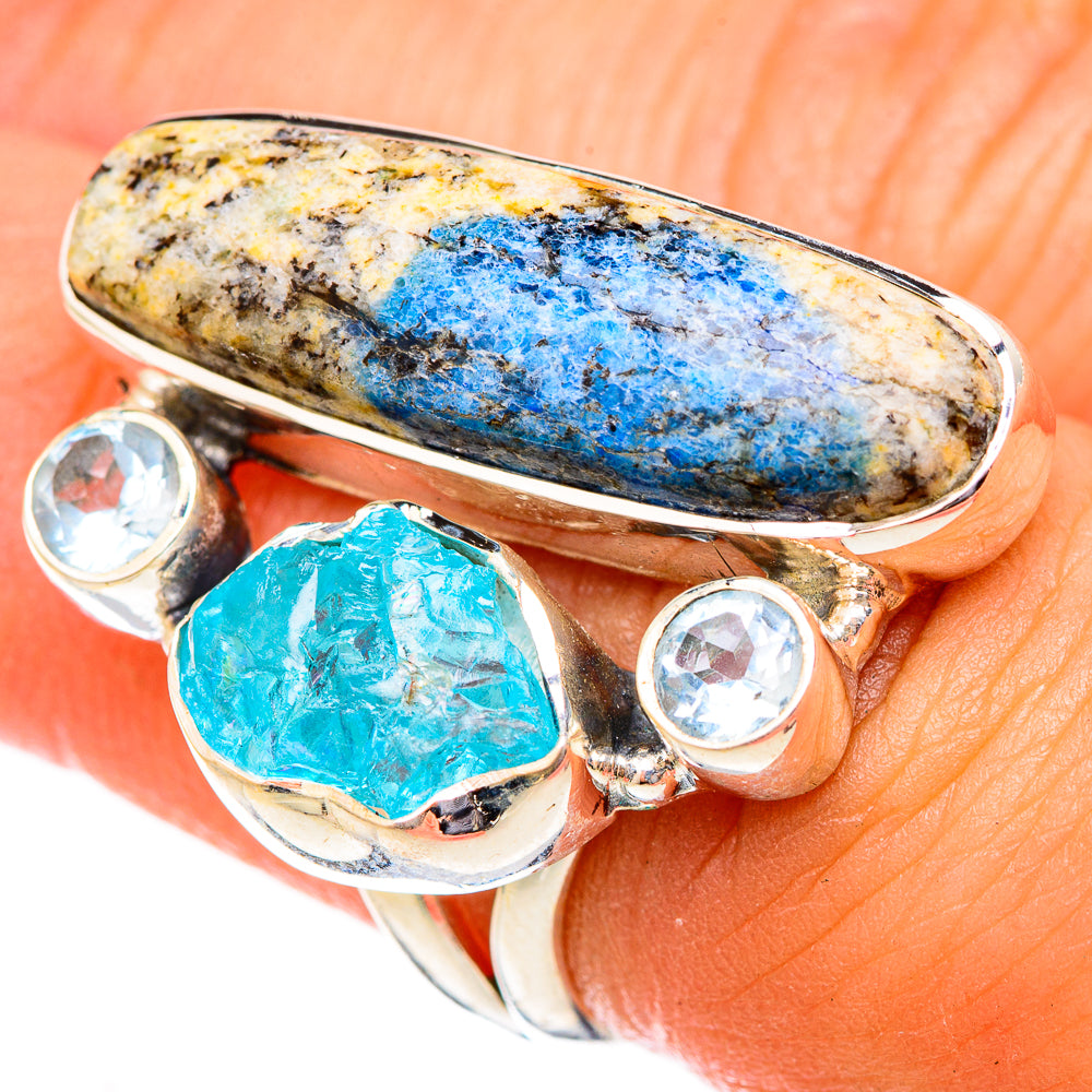 K2 Blue Azurite Rings handcrafted by Ana Silver Co - RING121511