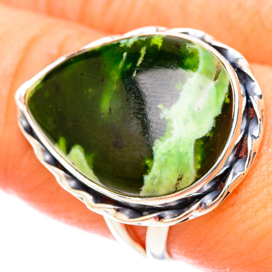 Australian Green Opal Rings handcrafted by Ana Silver Co - RING121513