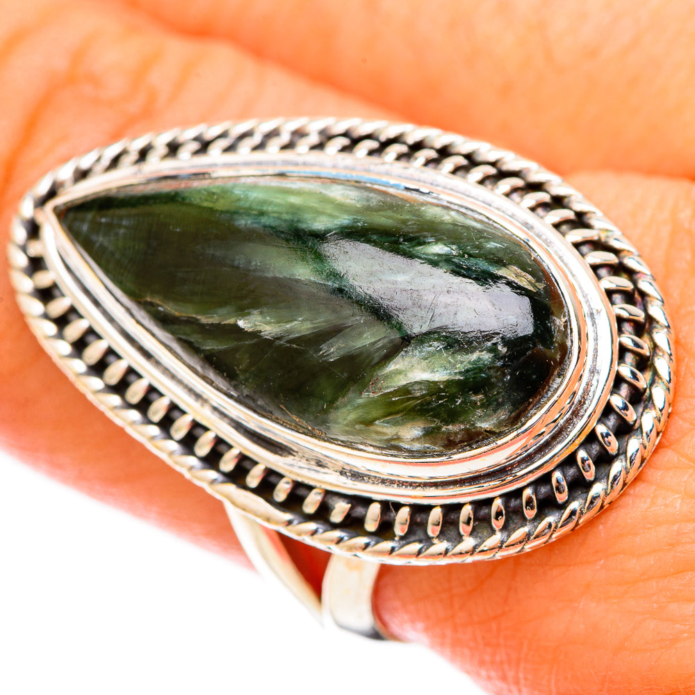 Seraphinite Rings handcrafted by Ana Silver Co - RING121515