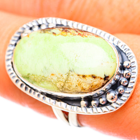 Lemon Chrysoprase Rings handcrafted by Ana Silver Co - RING121523
