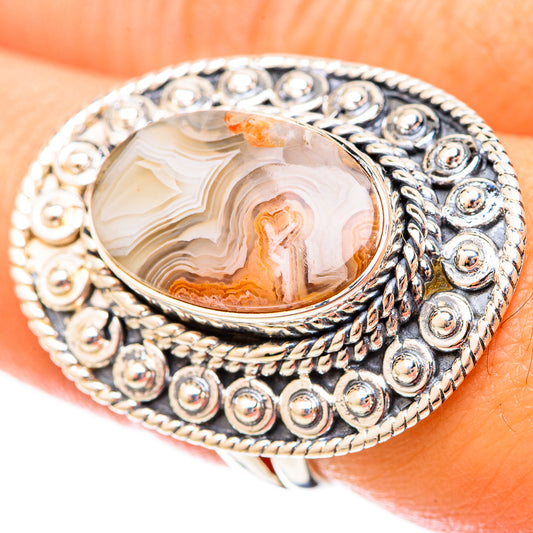 Laguna Lace Agate Rings handcrafted by Ana Silver Co - RING121524
