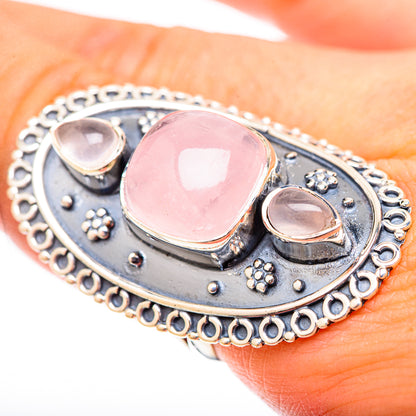Rose Quartz Rings handcrafted by Ana Silver Co - RING121531