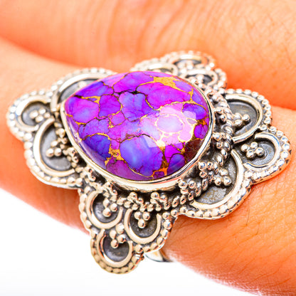 Purple Copper Composite Turquoise Rings handcrafted by Ana Silver Co - RING121535