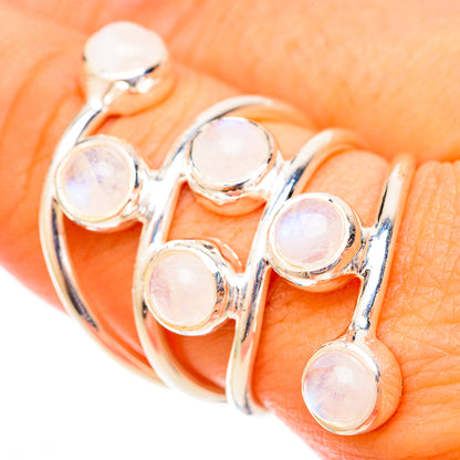 Rainbow Moonstone Rings handcrafted by Ana Silver Co - RING121543