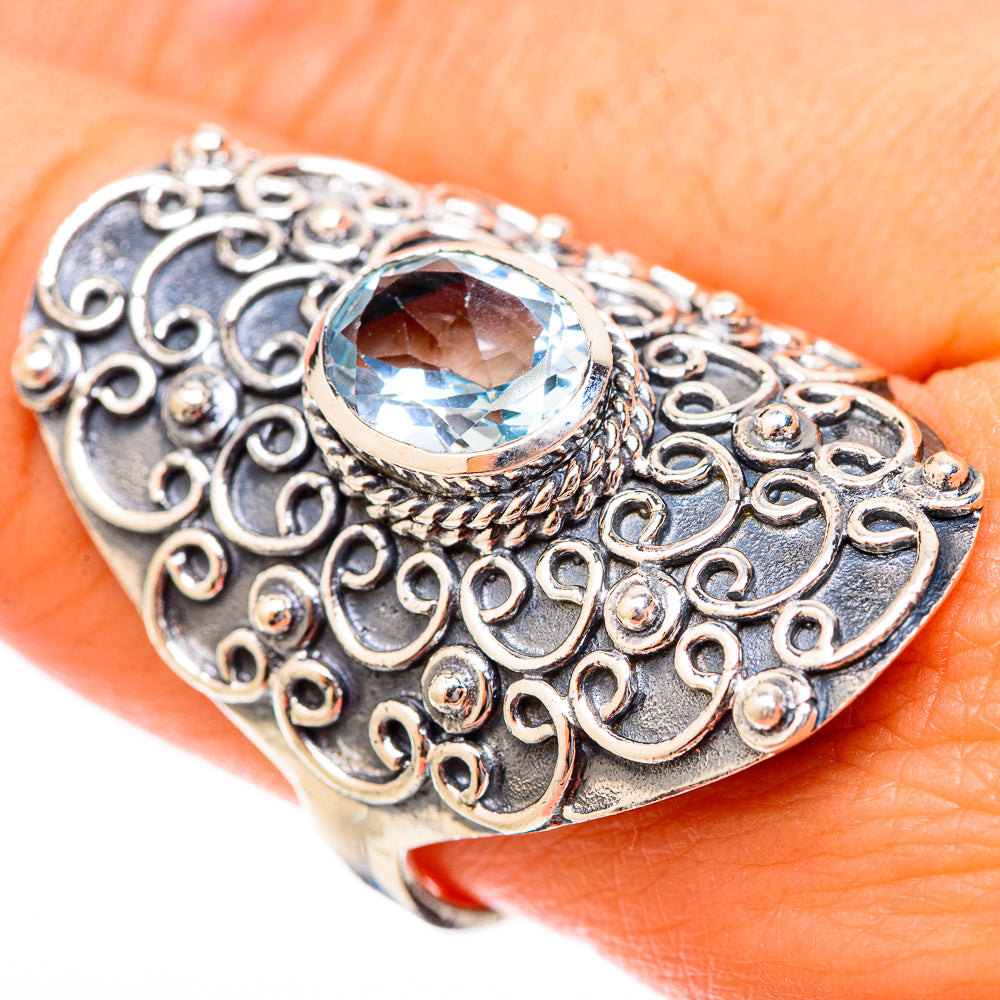 Blue Topaz Rings handcrafted by Ana Silver Co - RING121554