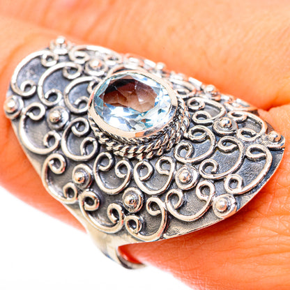Blue Topaz Rings handcrafted by Ana Silver Co - RING121554
