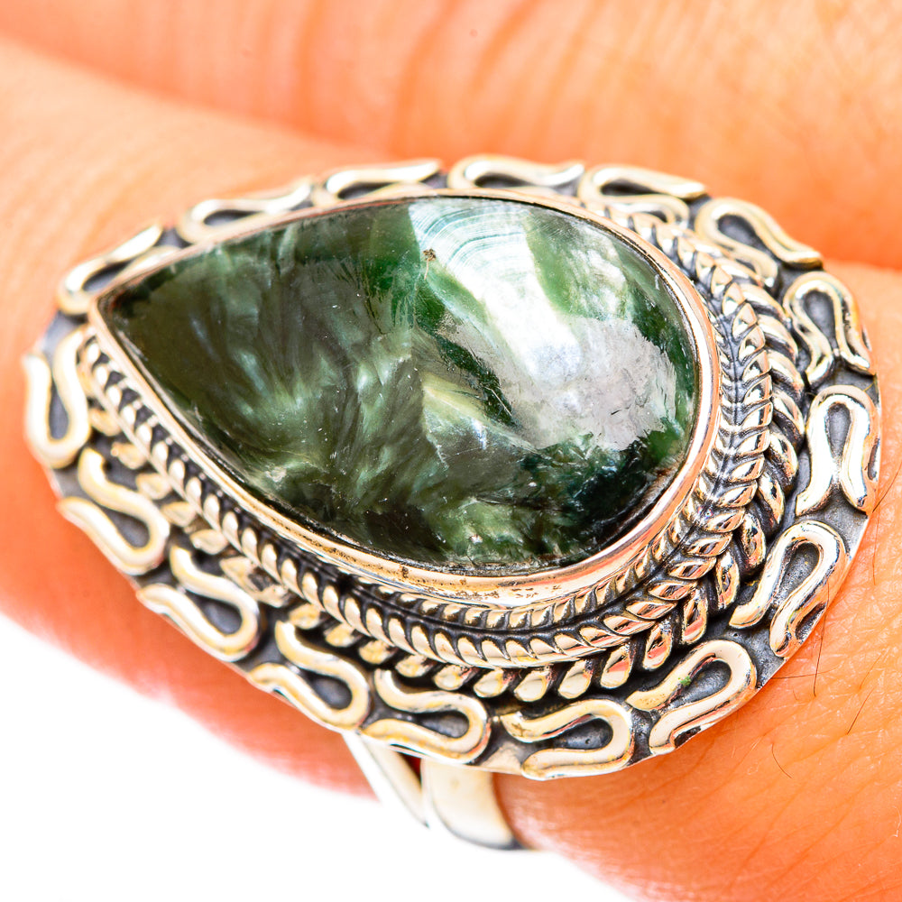 Seraphinite Rings handcrafted by Ana Silver Co - RING121562