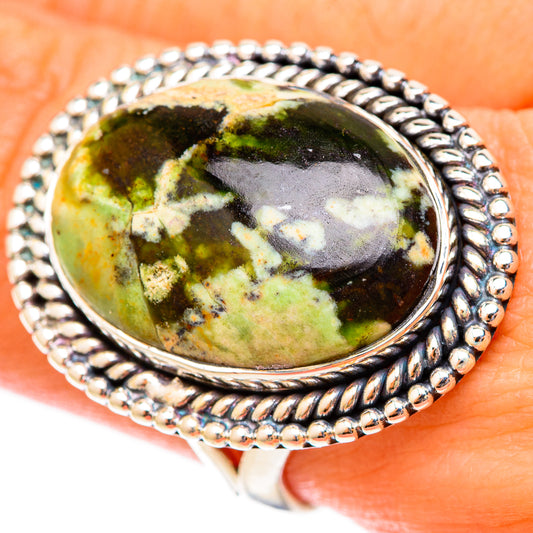 Australian Green Opal Rings handcrafted by Ana Silver Co - RING121563