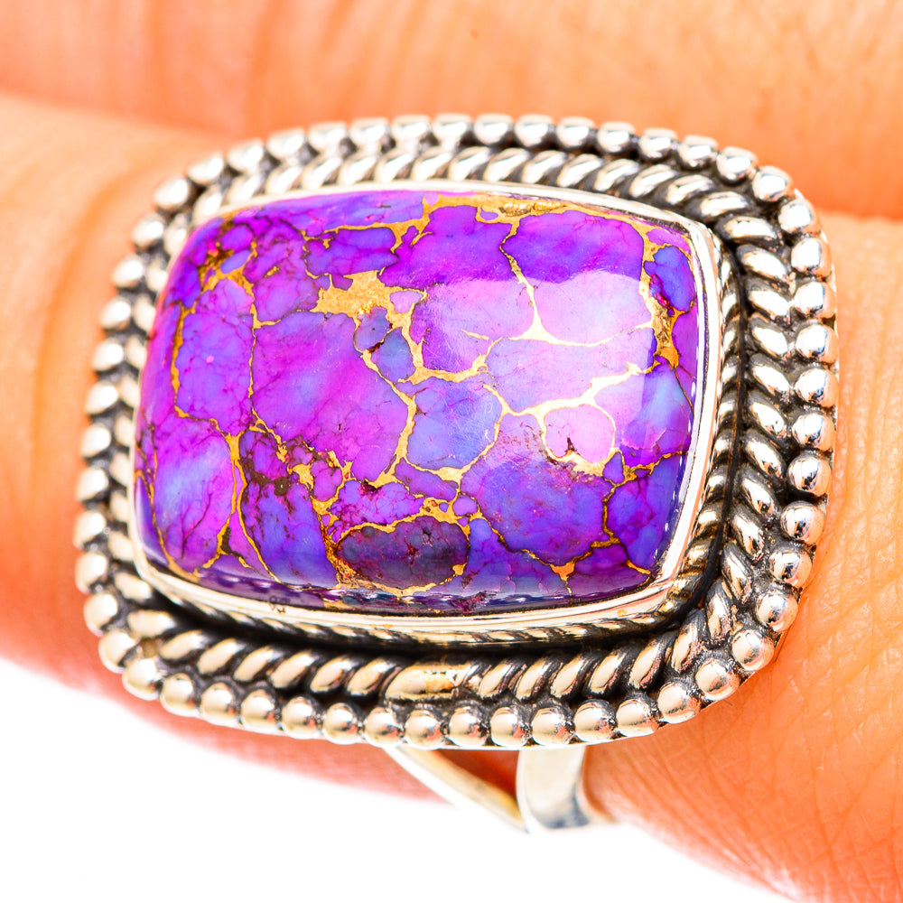 Purple Copper Composite Turquoise Rings handcrafted by Ana Silver Co - RING121575