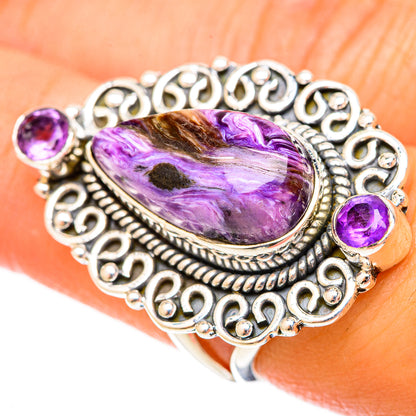Charoite Rings handcrafted by Ana Silver Co - RING121577