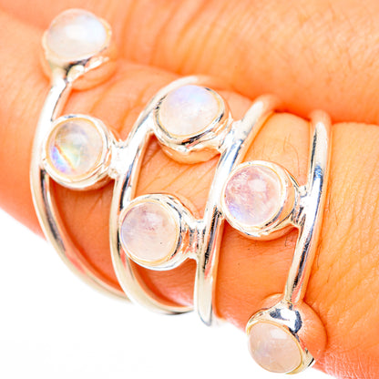 Rainbow Moonstone Rings handcrafted by Ana Silver Co - RING121581