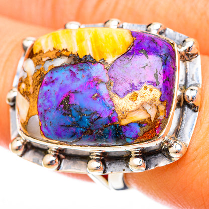 Purple Copper Composite Turquoise Rings handcrafted by Ana Silver Co - RING121586